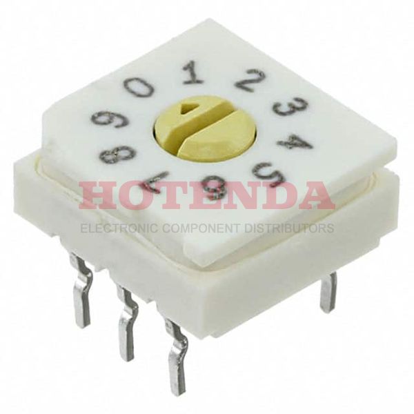 94HAC10T - Switch DIP SP10T 10 Flush Screwdriver 0.03A 30VDC PC Pins 10000Cycles 2.54mm Thru-Hole Tube