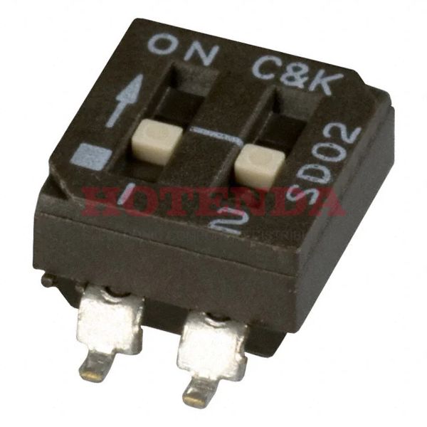 SD02H1SK - SWITCH SLIDE DIP SPST 100MA 25V