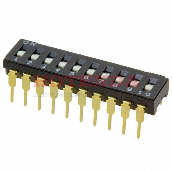CFS-1001MC - Switch Slide OFF ON 10PST Flat Knob 0.1A 24VDC PC Pins Thru-Hole Magazine