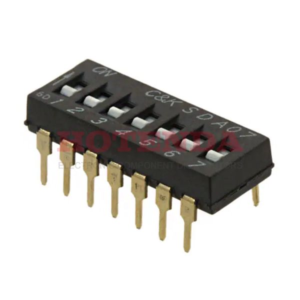 SDA07H0BD - SWITCH SLIDE DIP SPST 25MA 24V