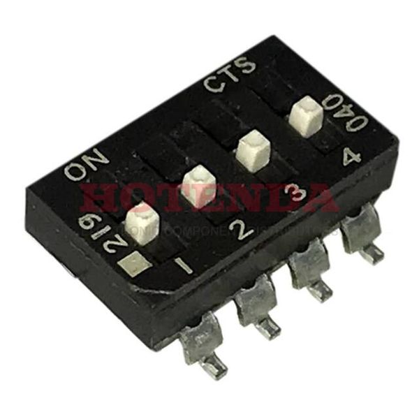 219-4MSF - Switch DIP OFF ON SPST 4 Extended Slide 0.1A 20VDC Gull Wing SMD Tube