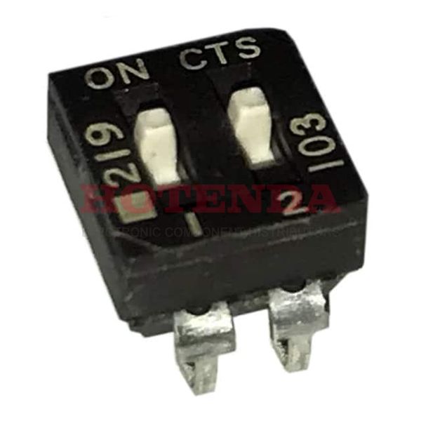 219-2ESJR - Switch DIP ON OFF SPST 2 Extended Slide 0.1A 20VDC J-Bend SMD T/R