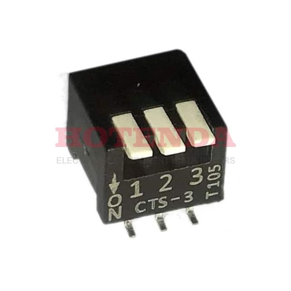193-3MSR - Switch DIP OFF ON SPST 3 Piano 0.05A 24VDC Gull Wing 2.54mm SMD T/R