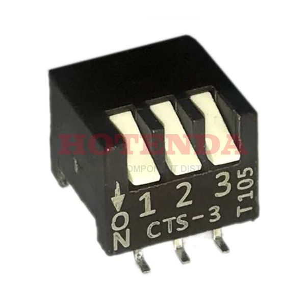 193-3MSRN - Switch DIP ON OFF SPST 3 Piano 0.05A 24VDC Gull Wing SMD T/R