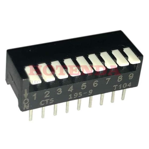 195-9MS - DIP Switches / SIP Switches 9 switch sections SPST