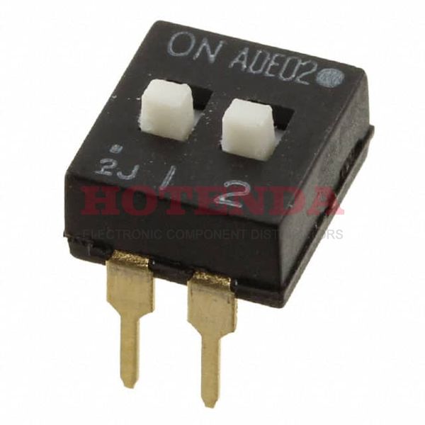 1825360-1 - Switch DIP OFF ON SPST 2 Raised Slide 0.1A 24VDC PC Pins 2.54mm Thru-Hole