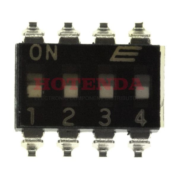 KAJ04TGGT - KAJ Series SPST 4 Position Recessed Actuator Through Hole Low Profile Dip Switch