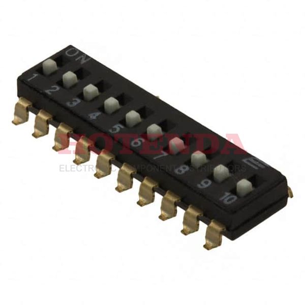 KAJ10LGGT - SWITCH SLIDE DIP SPST 25MA 24V