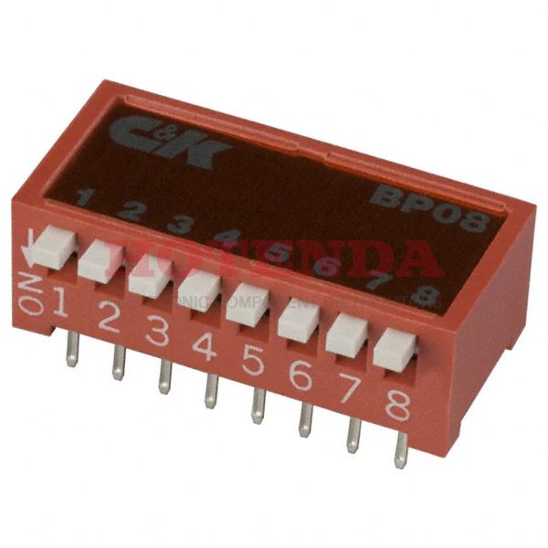BP08YE - SWITCH SLIDE DIP SPST 100MA 5V