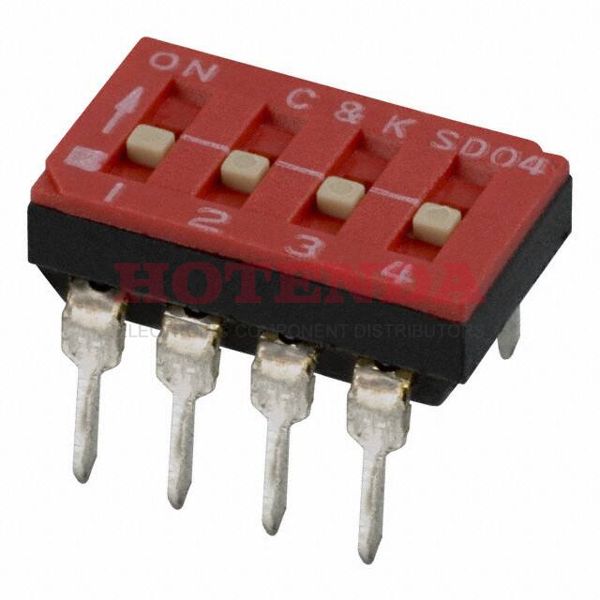 SD04H0K - SWITCH SLIDE DIP SPST 100MA 25V