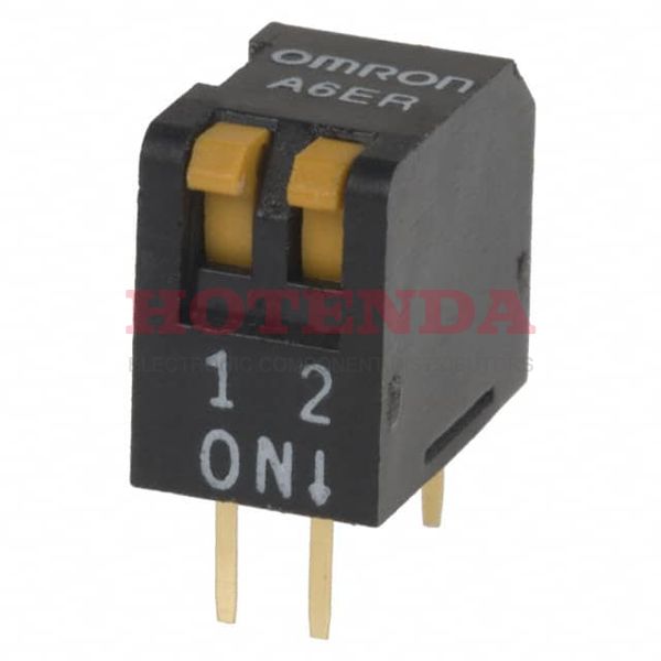 A6ER-2101 - OMRON ELECTRONIC COMPONENTS A6ER-2101 DIP / SIP Switch, A6ER Series, SPST, DIP Unsealed, Through Hole, 25 mA, 24 VDC