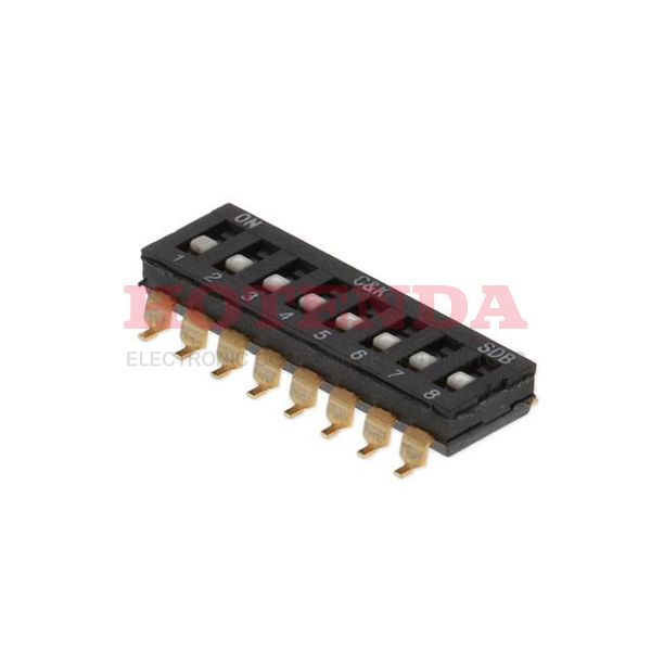 SDB08H0SB - DIP 8P FLUSH ACT. GOLD CONTACT.