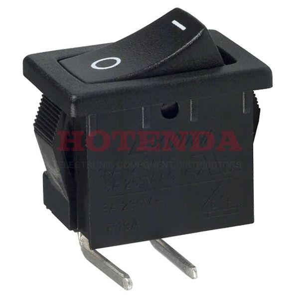 R1966ABLKBLKGR - SWITCH ROCKER SPST 15A 125V