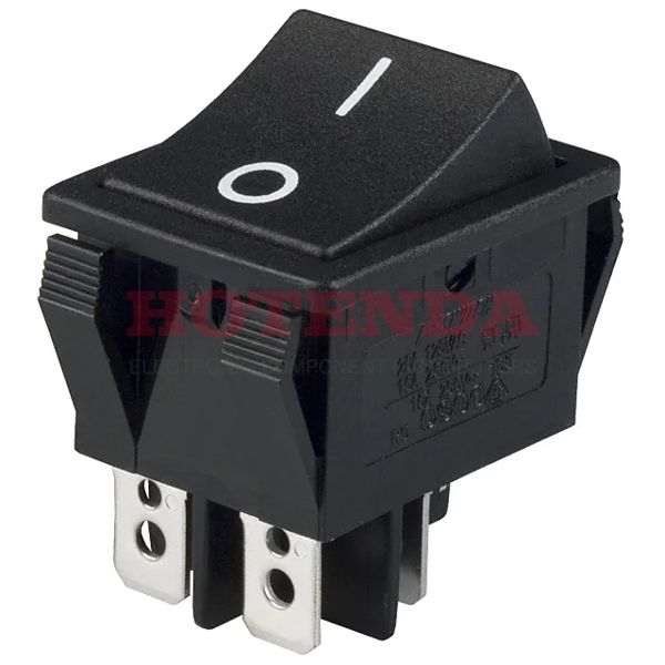 R5ABLKBLKFF0 - SWITCH ROCKER DPST 20A 125V