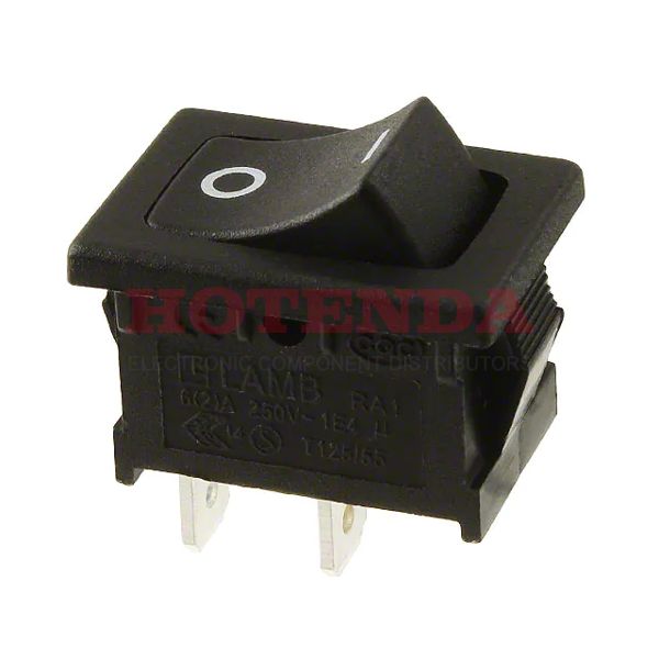 RA1113112R - Rocker Switches 16A 125VAC 4.8mm Tab Off-On