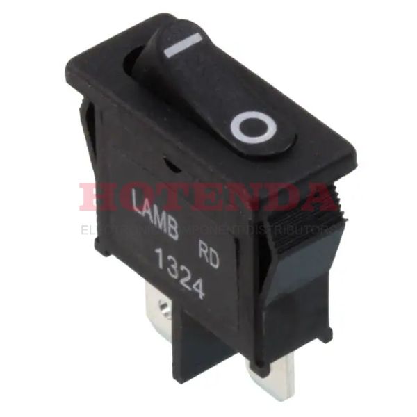 RD1113112R - Rocker Switches 10A 125VAC 4.8mm Tab Off-On Black/Black
