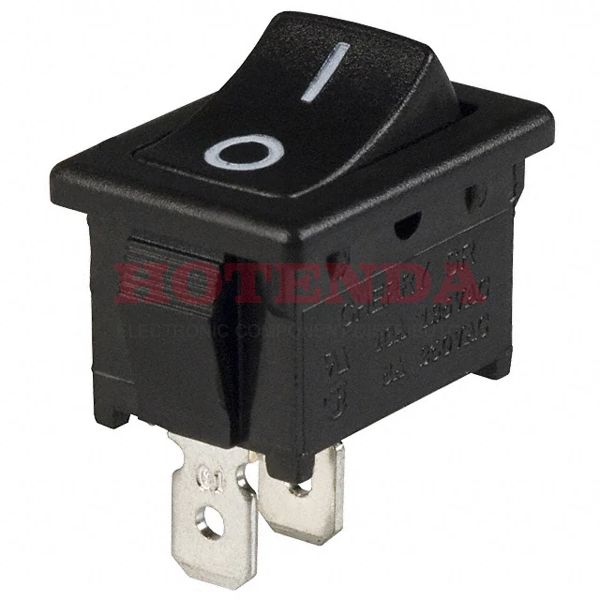 SRB22A2FBBNN - Switch; Rocker; SPST; ON-OFF; Concave; Non-Illuminated; Black; O/I Legend; 10A; 125VAC; QC