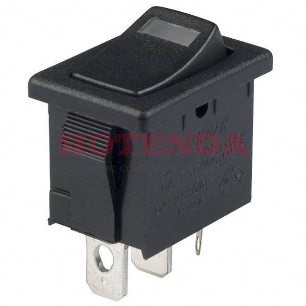 R1966ABLKBLKEFYEL - SWITCH ROCKER SPST 15A 125V