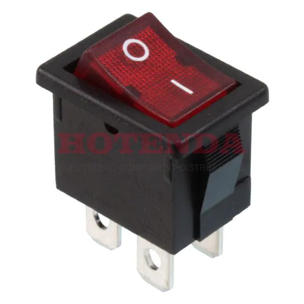 R1973BBLKRILFF3 - Rocker Switches 9A 125VAC DPST Faston