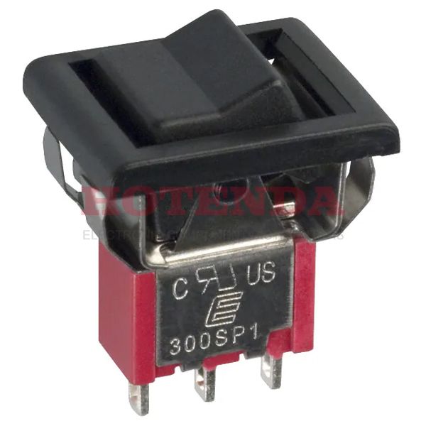 300SP1R6BLKM1QEBLK - SWITCH ROCKER SPDT 5A 120V