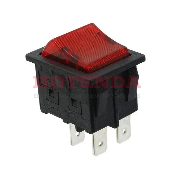RBW2ABLKRILEF1 - SWITCH ROCKER DPST 16A 125V