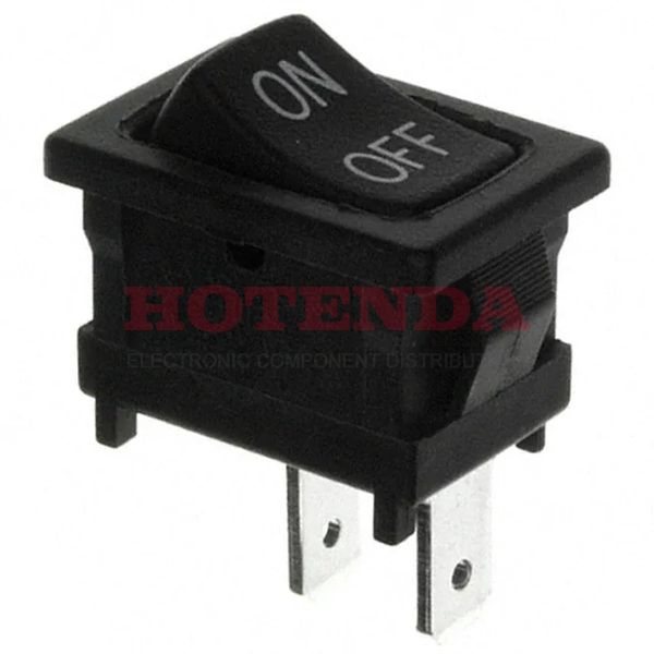 D502J12S215DQA - Switch Rocker ON None OFF SPST Quick Connect Curved Rocker 10A 250VAC 30VDC