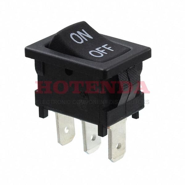 D101J12S215DQA - Switch Rocker ON None ON SPDT Quick Connect Curved Rocker 4A 250VAC 30VDC