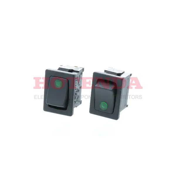 RF2-1A-DC-2-GL - SWITCH ROCKER OFF-ON GREEN LEDDC
