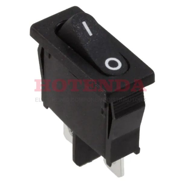 R6BBLKBLKFF - SWITCH ROCKER SPST-NO 10A 125V