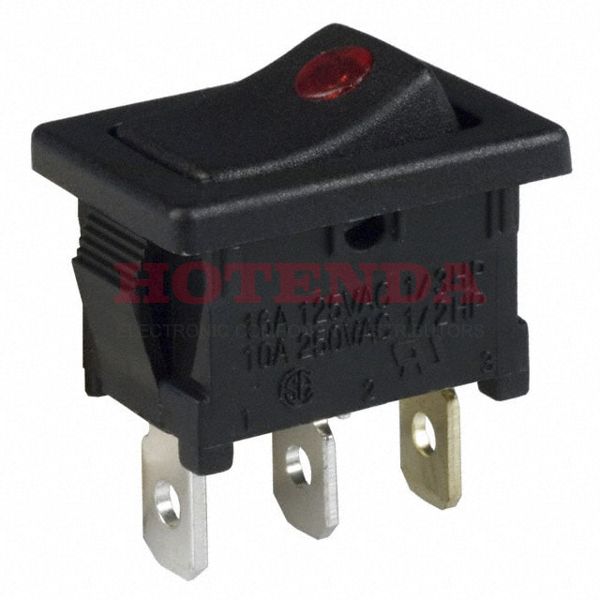 DA102J4RS215QF7 - SWITCH ROCKER SPST 16A 125V