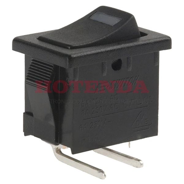 R1966ABLKBLKERRED - SWITCH ROCKER SPST 15A 125V