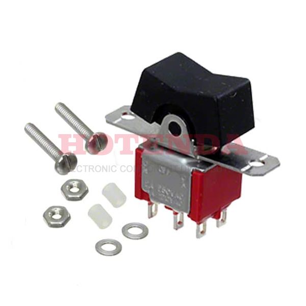 7205J1ZQE2 - Switch Rocker Mom OFF Mom DPDT Solder Lug Long Rocker 5A 250VAC 28VDC