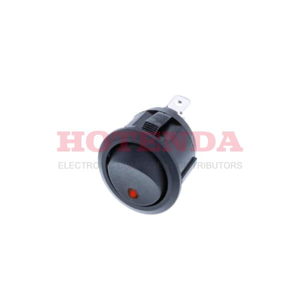 RA2-1A-DC-2-RL - ROUND ROCKER SPST RED LED DC