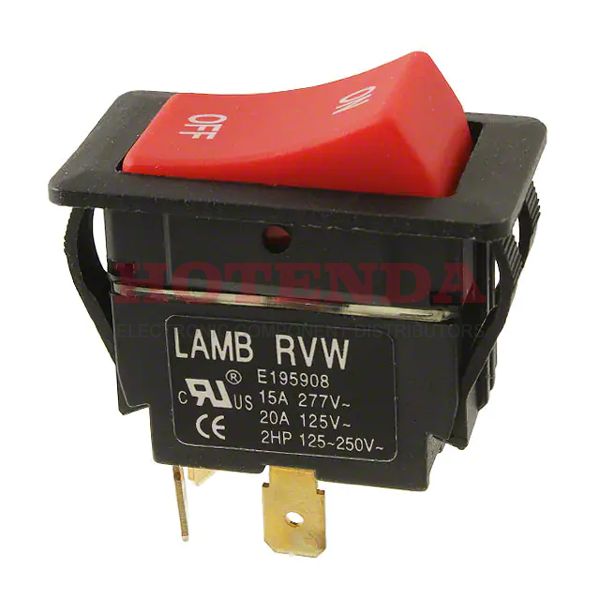 RVW42D1923 - SWITCH ROCKER DPST 20A 125V