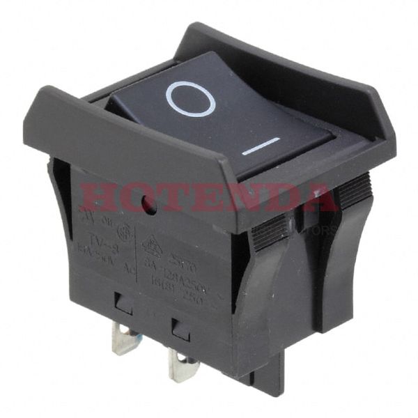 JWL11BA1A-A - Switch Rocker ON None OFF SPST Quick Connect/Solder Lug Curved Rocker 16A 250VAC 72VDC 25000Cycles