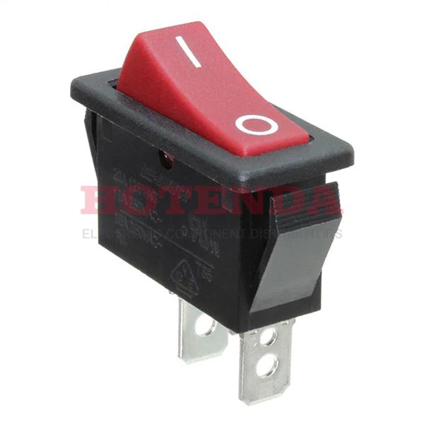 R4ABLKREDFF0 - Rocker Switches 15A 250V SPST On-Off No Lamp