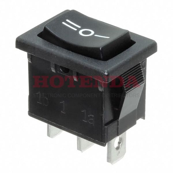R1966IBLKBLKCF - Rocker Switches 15A 125VAC SPDT (On)-Off-(On)