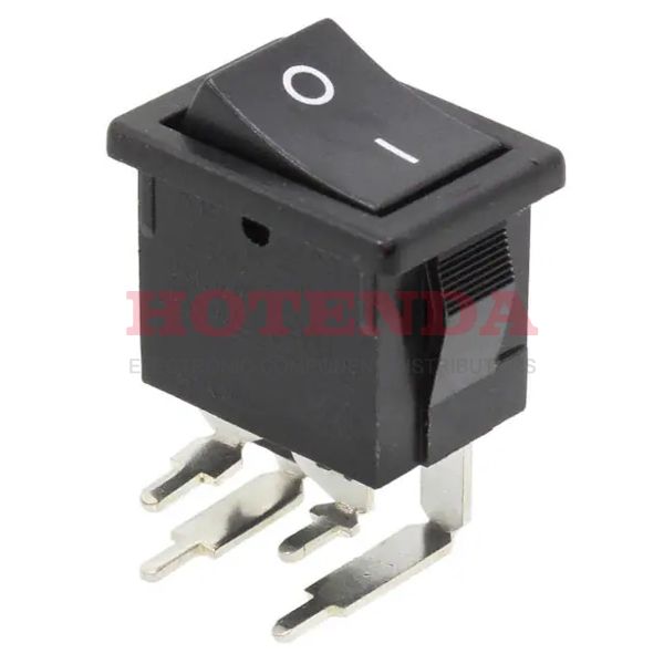R1973BBLKBLKFR0 - Rocker Switches 9A 125VAC DPST Right Angle PC Pin