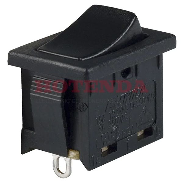 R1966ABLKBLKES - SWITCH ROCKER SPST 15A 125V