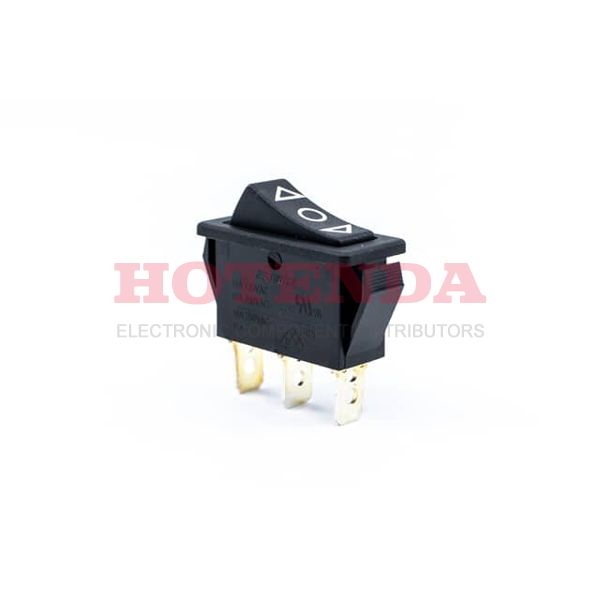 R4DBLKBLKHF0 - Rocker Switches 10A 250V SPDT On-Off-On No Lamp