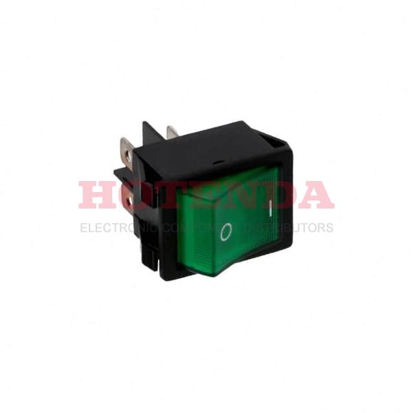 R5BBLKGRNGF2 - SWITCH ROCKER DPST 20A 125V