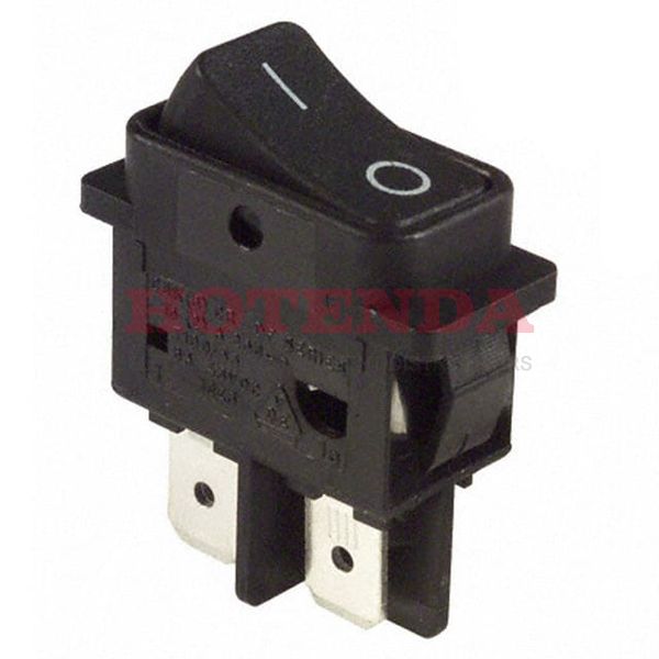 DF52J12S215PQA - Switch Rocker OFF ON SPST Quick Connect Curved Rocker 16A 250VAC 48VDC 372.85VA