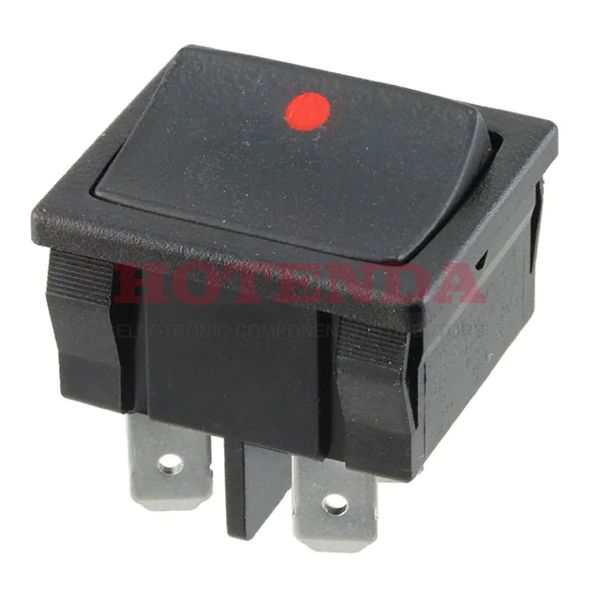 D202J12S205NQA - Switch Rocker ON None OFF DPST Quick Connect Curved Rocker 4A 250VAC