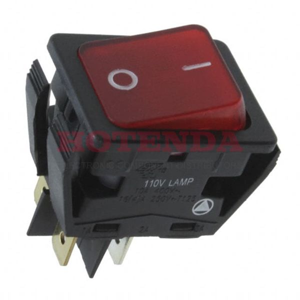 C6053ALBR2-1197W-B - DPST Rocker Switch Lit 110V Re