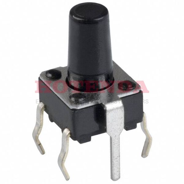 EVQ-PBE09K - Switch Tactile N.O. SPST Round Button PC Pins 0.02A 15VDC 1.6N Thru-Hole Bulk