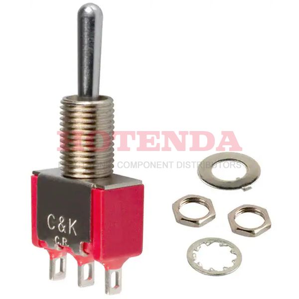 7105SYZQE - C &amp; K COMPONENTS 7105SYZQEToggle Switch, 7000 Series, Non Illuminated, SPDT, (On)-Off-(On), Panel, 5 A