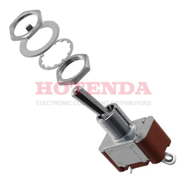 S301 - Switch Toggle ON None OFF SPST Round Lever Solder Lug 20A 250VAC 30VDC Panel Mount with Threads