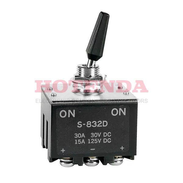 S832D - SWITCH TOGGLE 3PDT 30A 30V