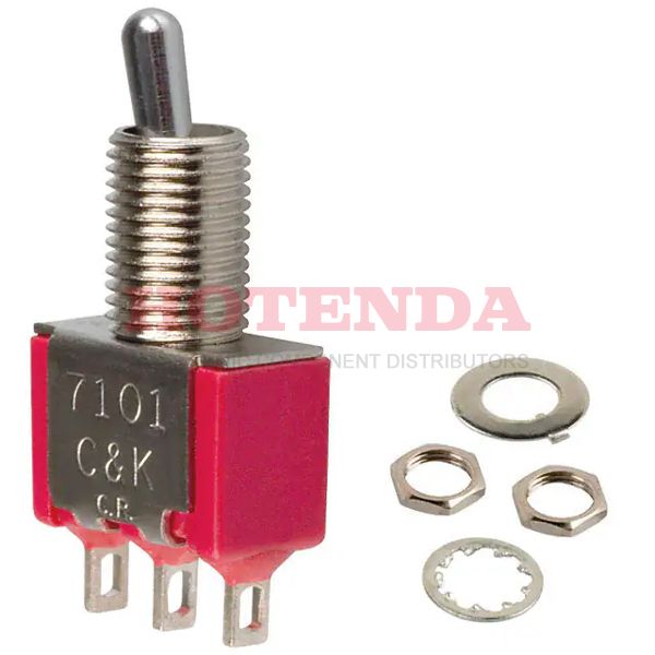 7101MHZQE - Toggle Switches ON None ON SPDT 5A 250VAC 28VDC