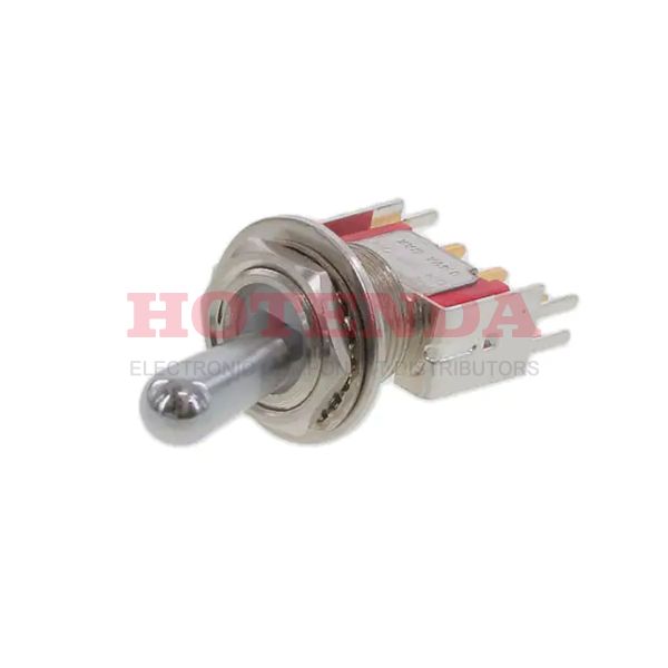 100SP1T8B13VS2REH - Switch Toggle ON None ON SPDT Round Lever PC Pins 20VAC 20VDC 0.4VA PC Mount with Bracket and Threads
